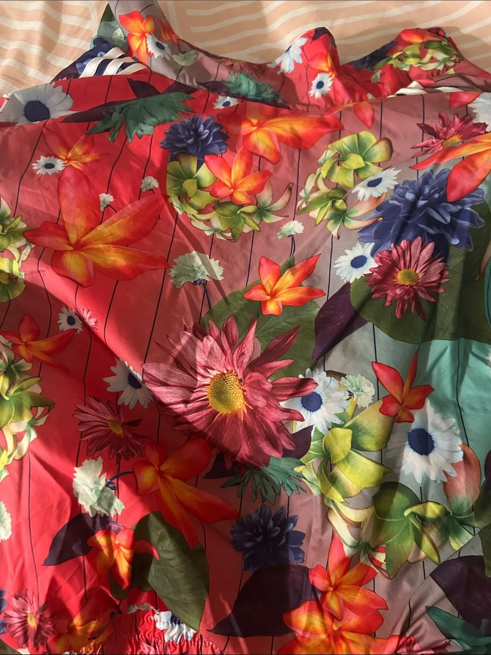 adidas Red Multi Floral Bomber Jacket